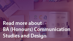 Banner for Communication and Design program brochure
